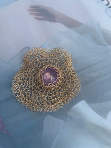 Flora Amethyst Recycled 14K Gold Filled Brooch - idPearl