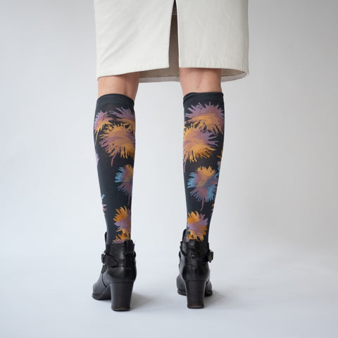 Night Flower Knee Highs - Shop idPearl