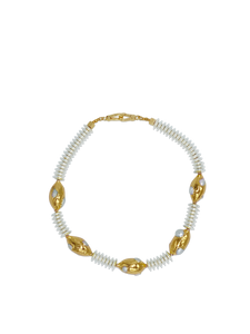 Ceto 18K Gold Hematite and Mother of Pearl Necklace - idPearl