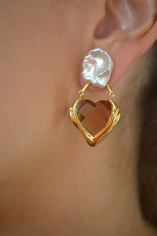 Carolina Wong Self Love Pink 18K Gold Earrings - shop idPearl