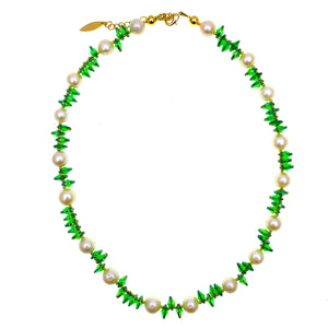 Farra Pearl and Jade Crystal Necklace,FARRA Jewelry - Shopidpearl