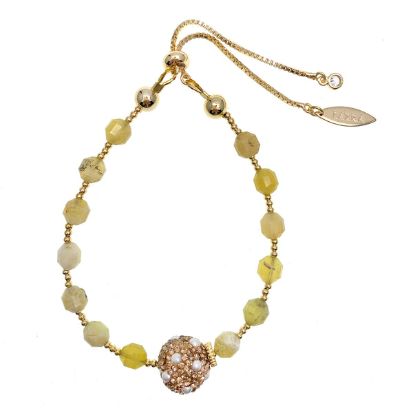 Citrine & Pearl Encrusted Charm Bracelet,FARRA Jewelry - Shop idPearl
