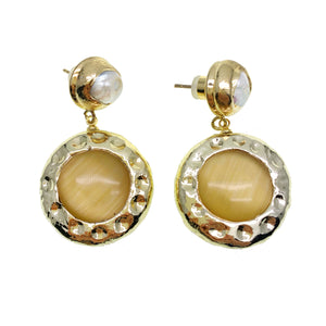 Yellow Opal Charm Earrings - shop idPearl