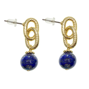 Lapis Lazuli & Gold Links Earrings - shop idPearl