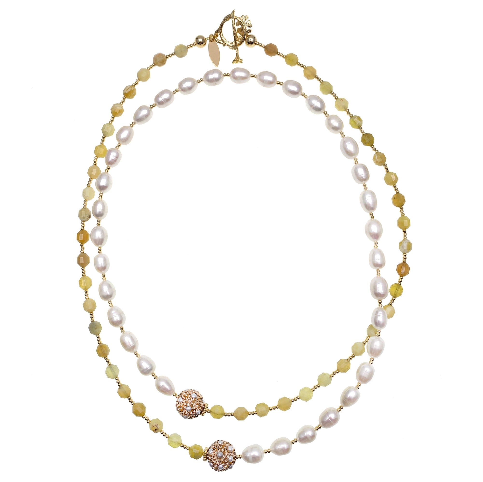 Long Citrine & Pearl Necklace - shop idPearl
