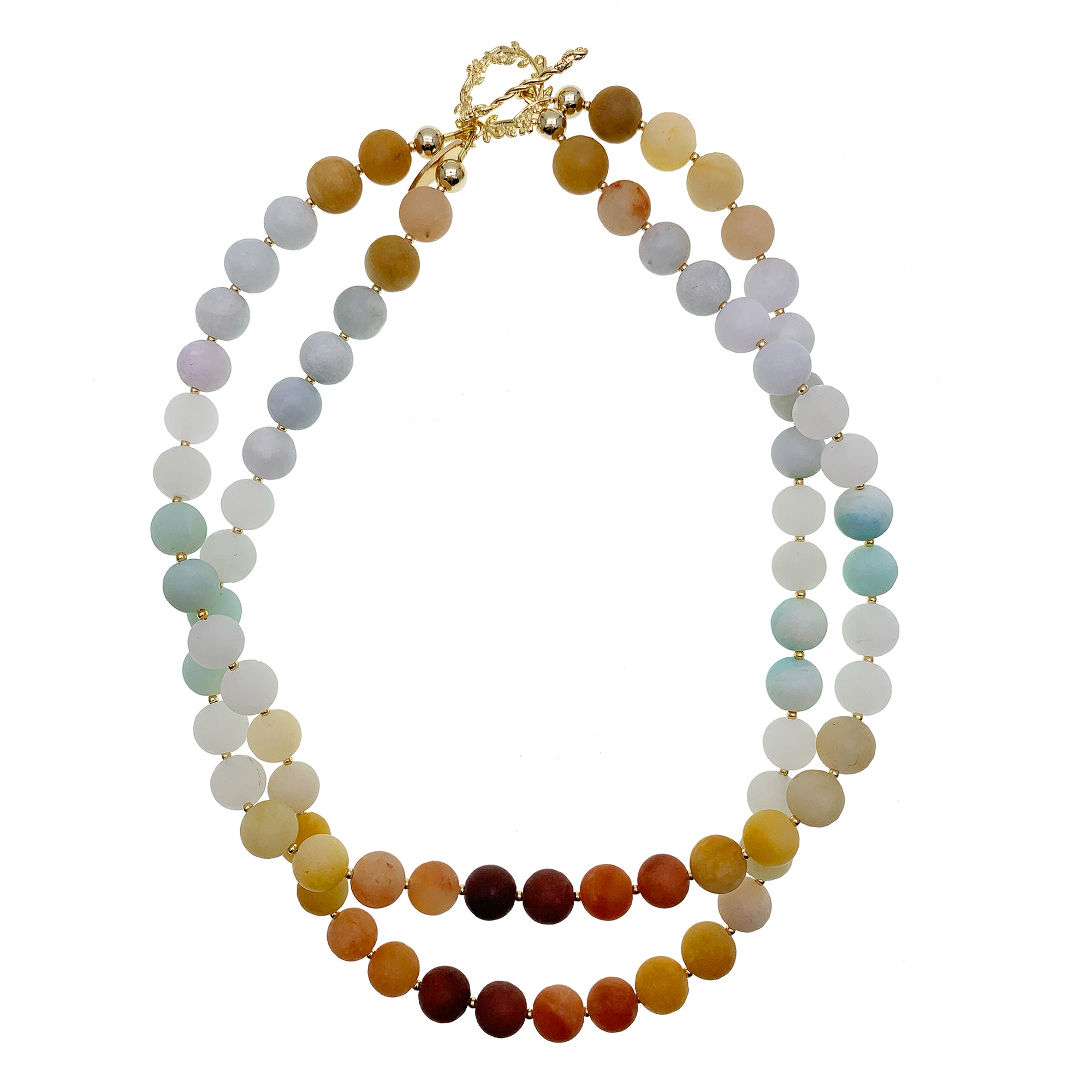 Farra Double Strand Multicolor Jade Necklace - shop idPearl