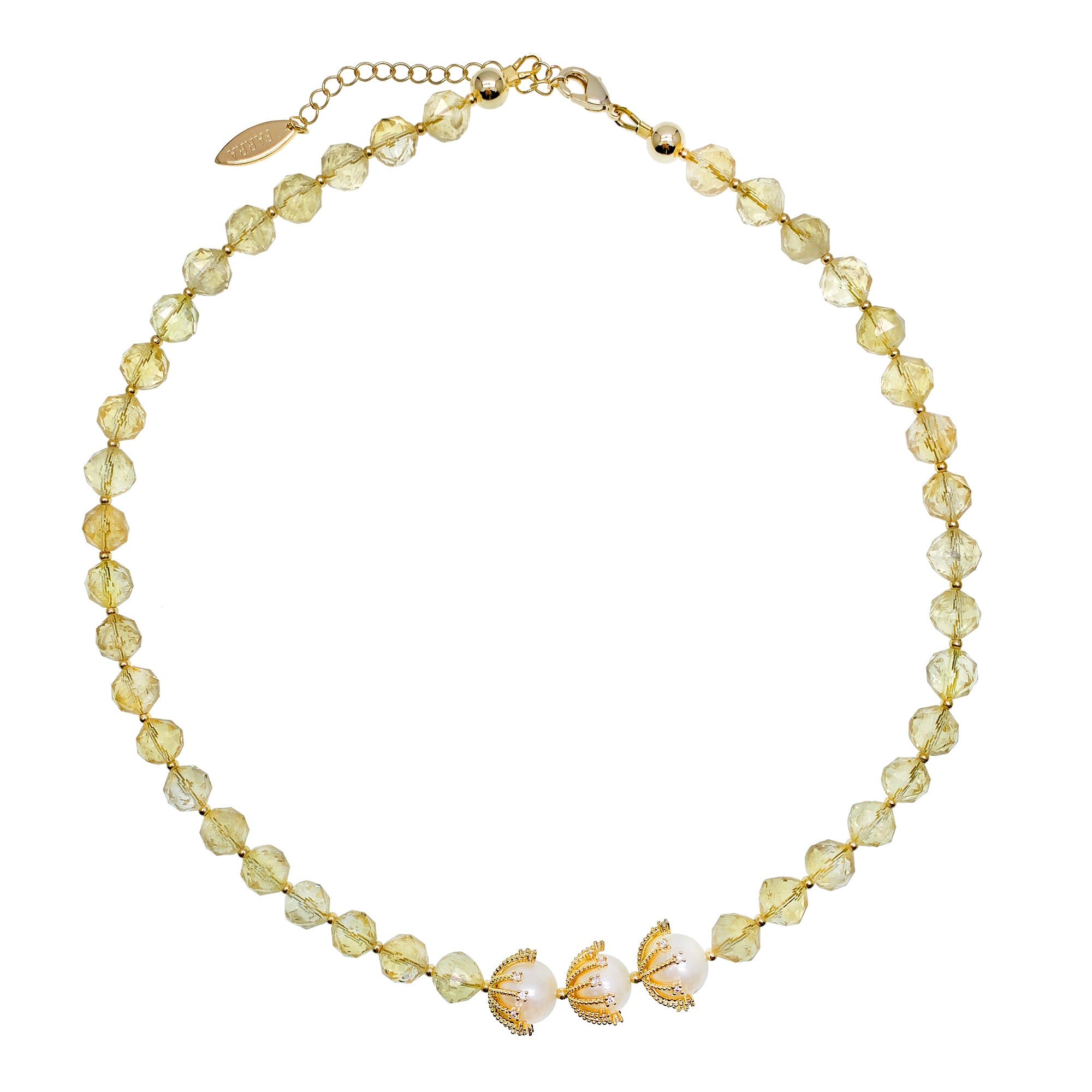 Farra Citrine and Triple Pearl Necklace - shop idPearl