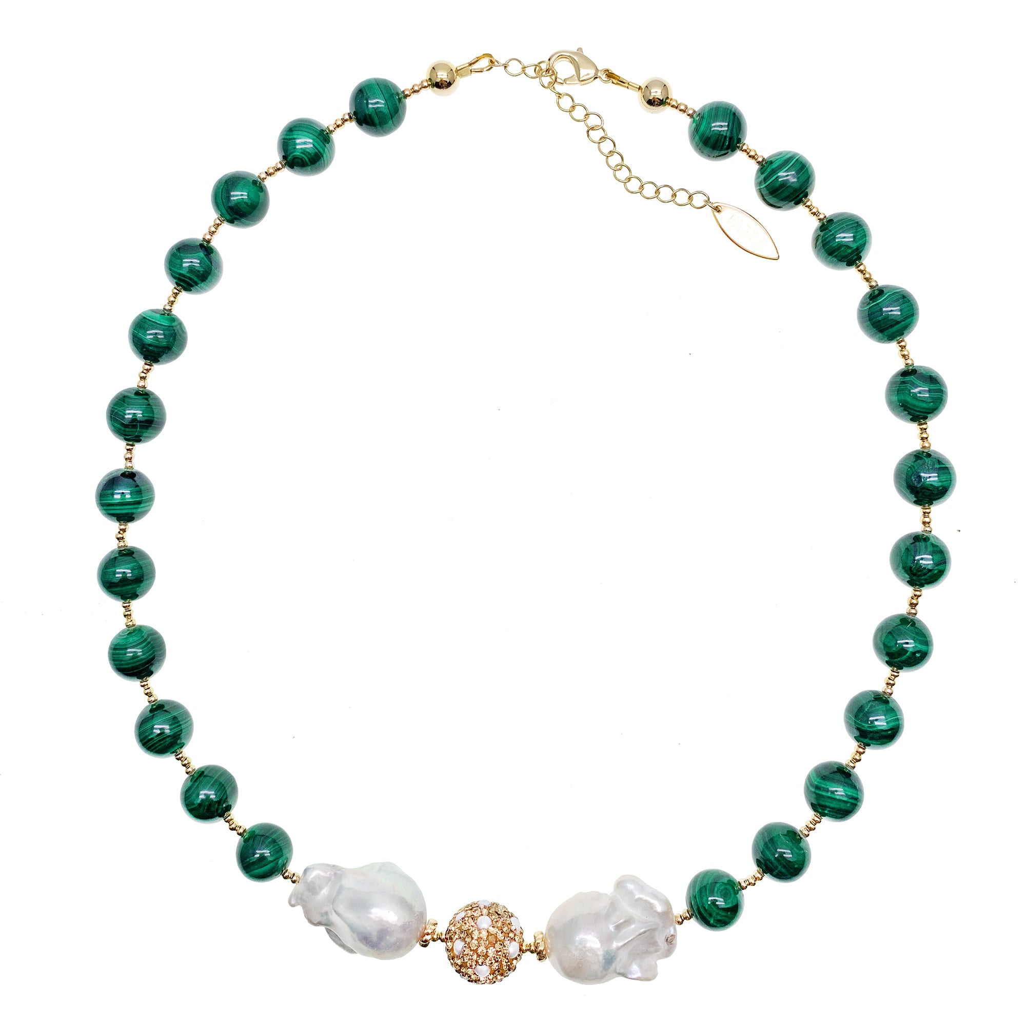 Farra Malachite and Baroque Pearl Necklace - shop idPearl