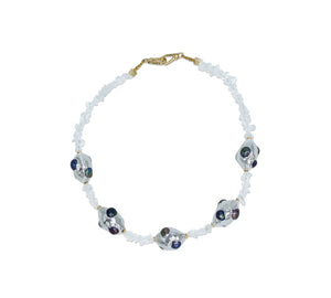 Nixie Quartz and 18K Gold Mother of Pearl Necklace - idPearl