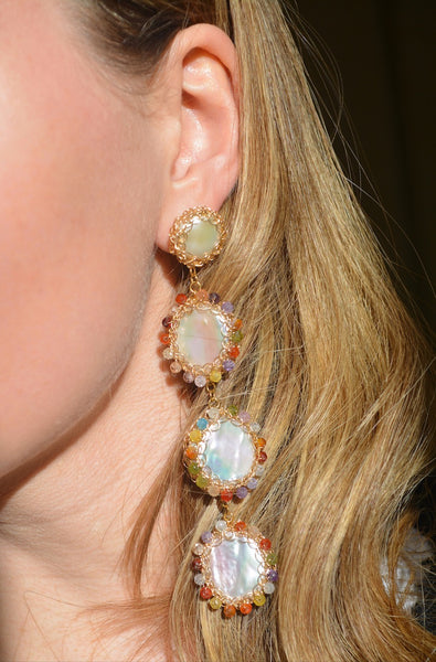 Iris Rainbow Baroque Pearl Drop Earrings - Shopidpearl