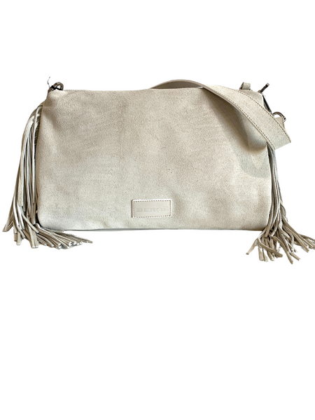 Miura Fringed Zip Top Bag,Berge - Shopidpearl