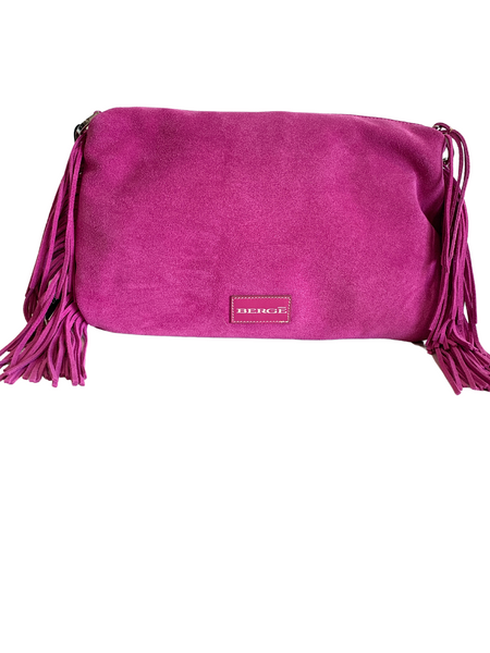 Miura Fringed Zip Top Bag,Berge - Shopidpearl