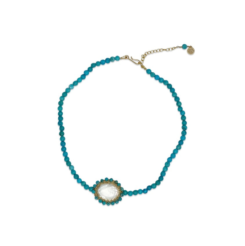 Mini Polka Turquoise Choker - idPearl