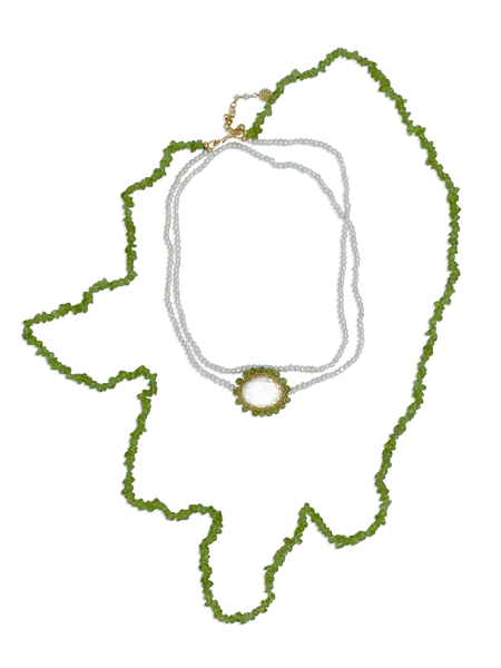 Polka Peridot Multi Layered Necklace - idPearl