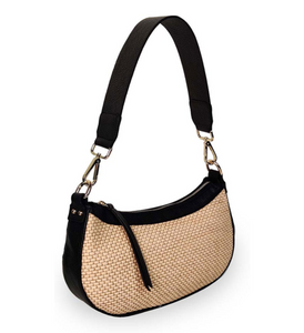 Rugiada Straw & Leather Handbag - shop IdPearl