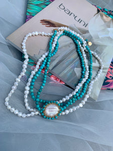 Polka Turquoise Multi Layered Necklace - idPearl
