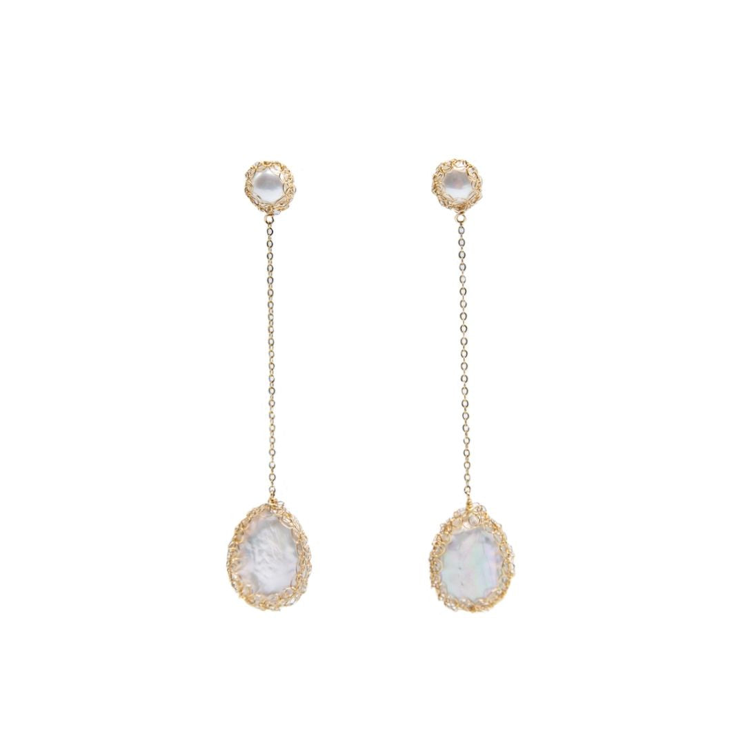 Angela Gold Filled Baroque Pearl Drop Earrings - idPearl
