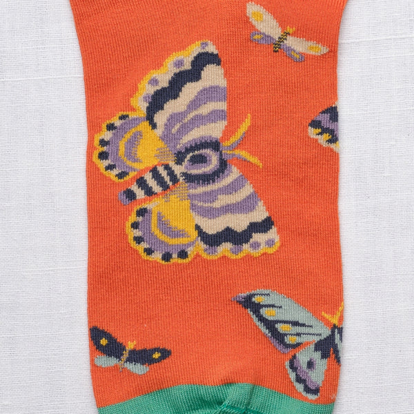 Orange Butterfly Ankle Socks - shop idPearl