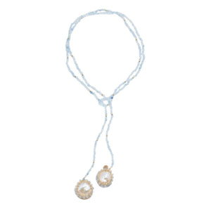 Aquamarine Lariat Charm Necklace - idPearl