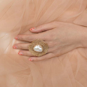 Flora Gold Filled Baroque Pearl Ring - idPearl