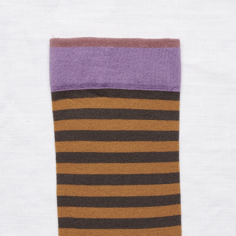 Umber Stripe Knee Highs - shop idPearl