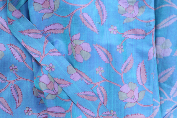 Eluroom Floral Neem Silk Wrap Dress - shop idPearl