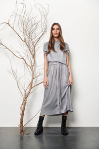 Asymmetrical Foil‐Print Jersey Dress - shop idPearl