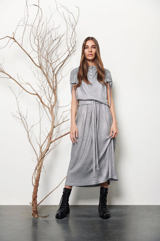 Asymmetrical Foil‐Print Jersey Dress - shop idPearl