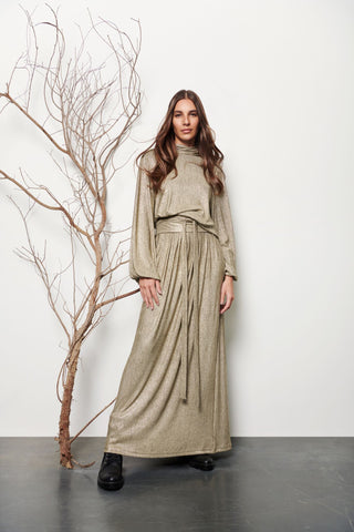 Asymmetrical Long Foil‐Print Jersey Dress - shop idPearl
