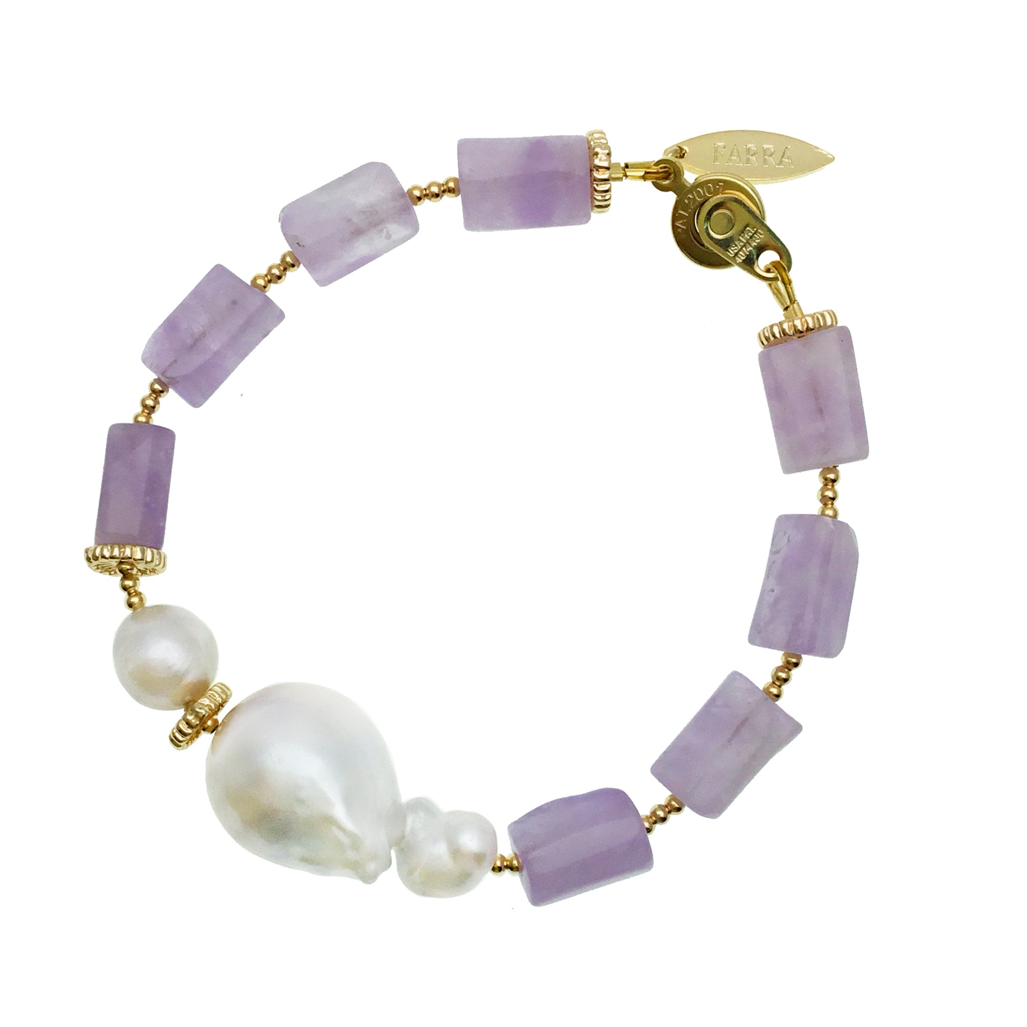 Amethyst and Baroque Pearl Bracelet - shop idPearl
