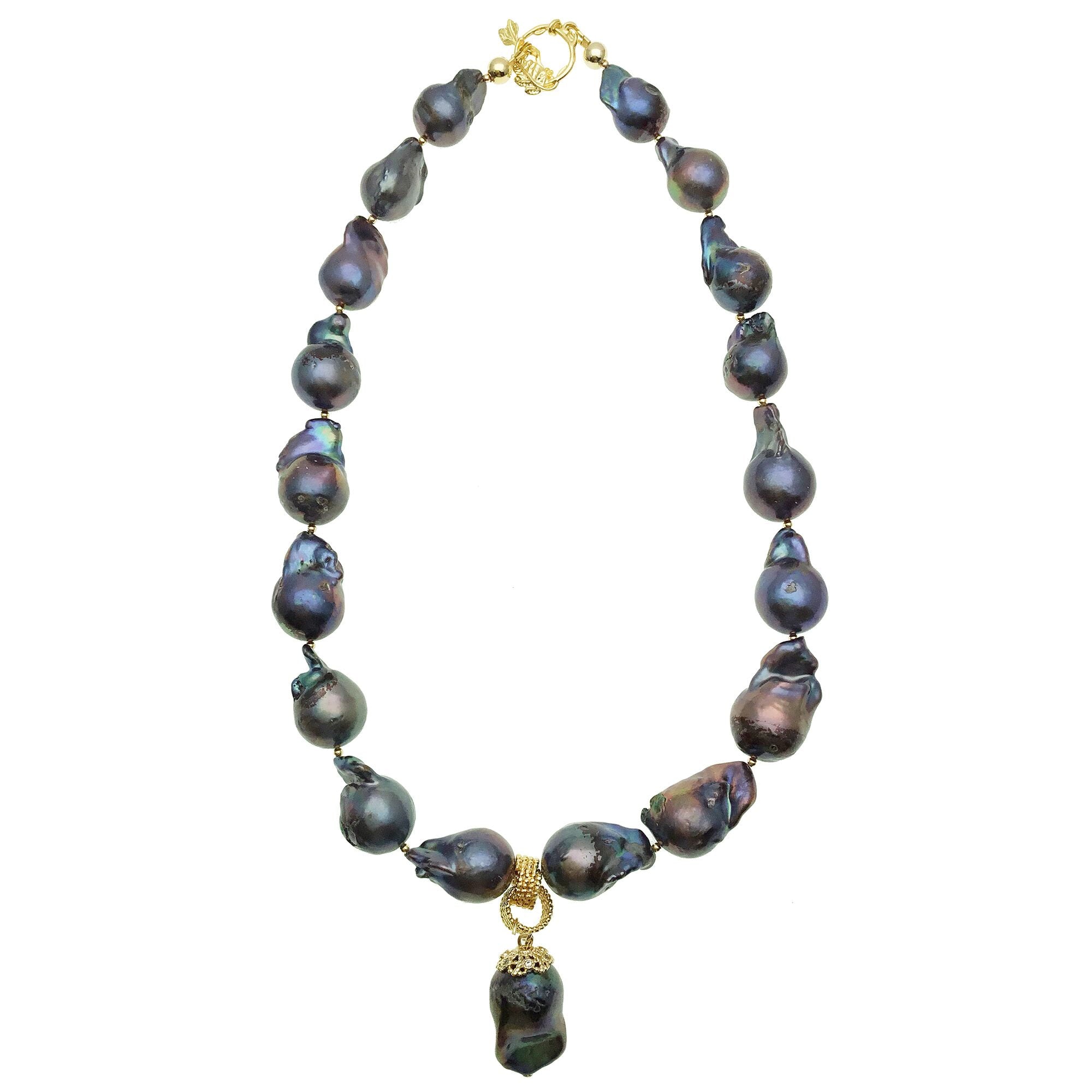 Blue Baroque Pearl Necklace - shop idPearl