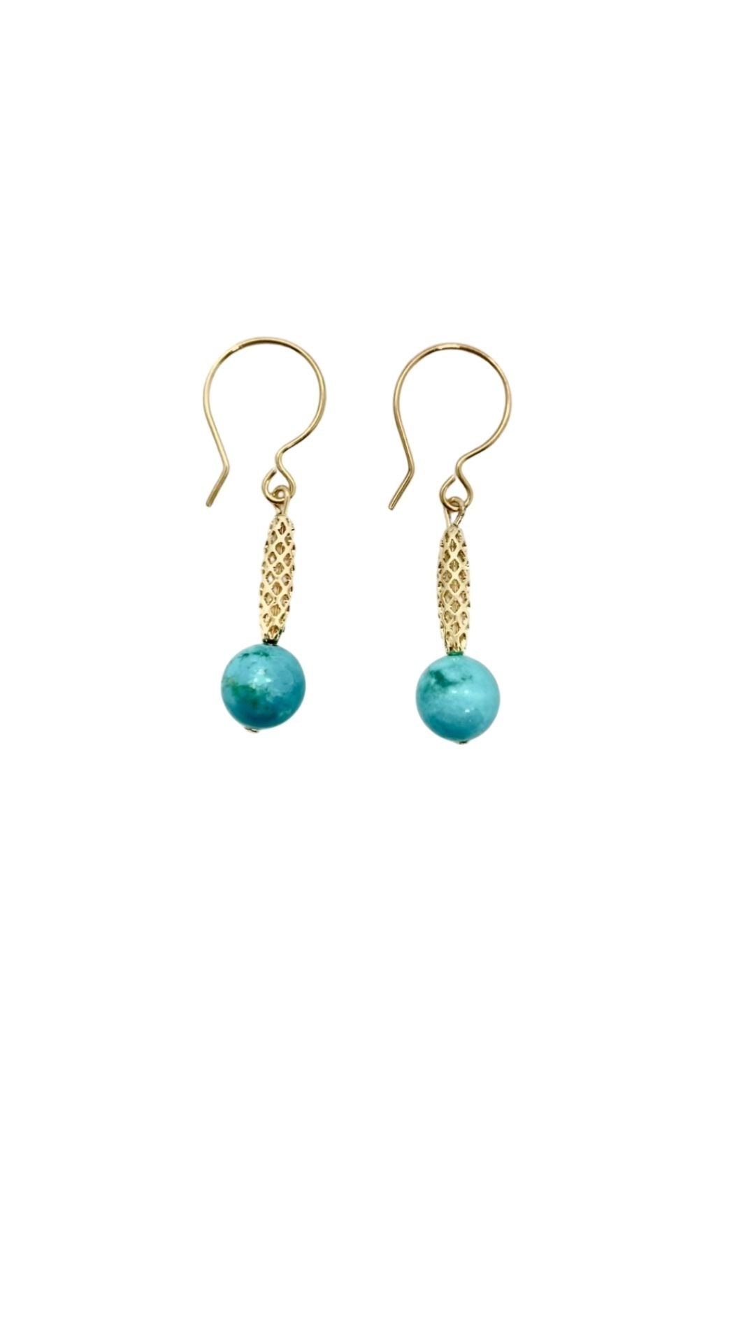 Turquoise and Gold Charm Earrings - shop idPearl