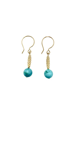 Turquoise and Gold Charm Earrings - shop idPearl
